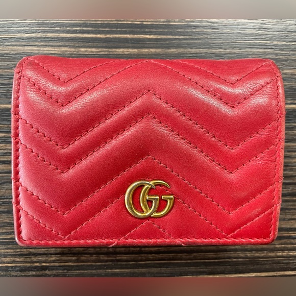 Gucci Red GG Marmont wallet - Picture 1 of 9
